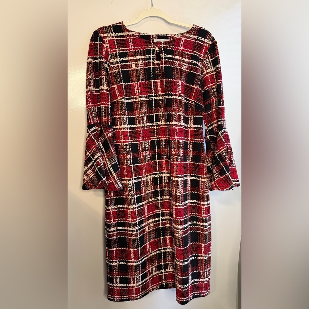 Shelby & Palmer Red and Black Plaid Long Sleeve Dress